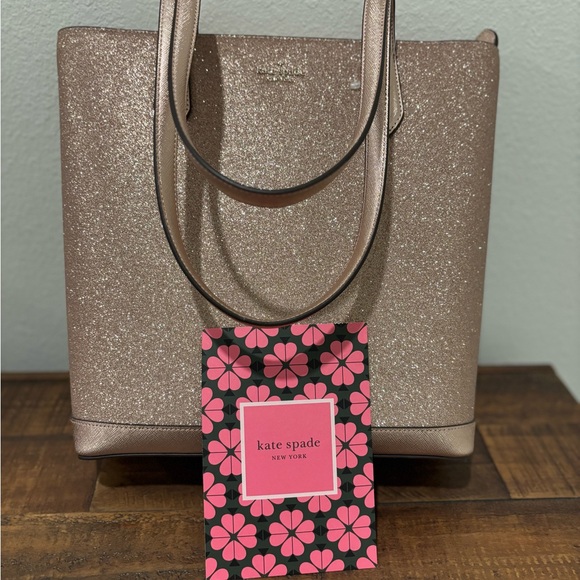 Kate Spade Glittery Gold/Pink Tote Bag NWOT - Picture 9 of 11